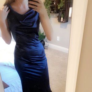 Navy Silk Gown